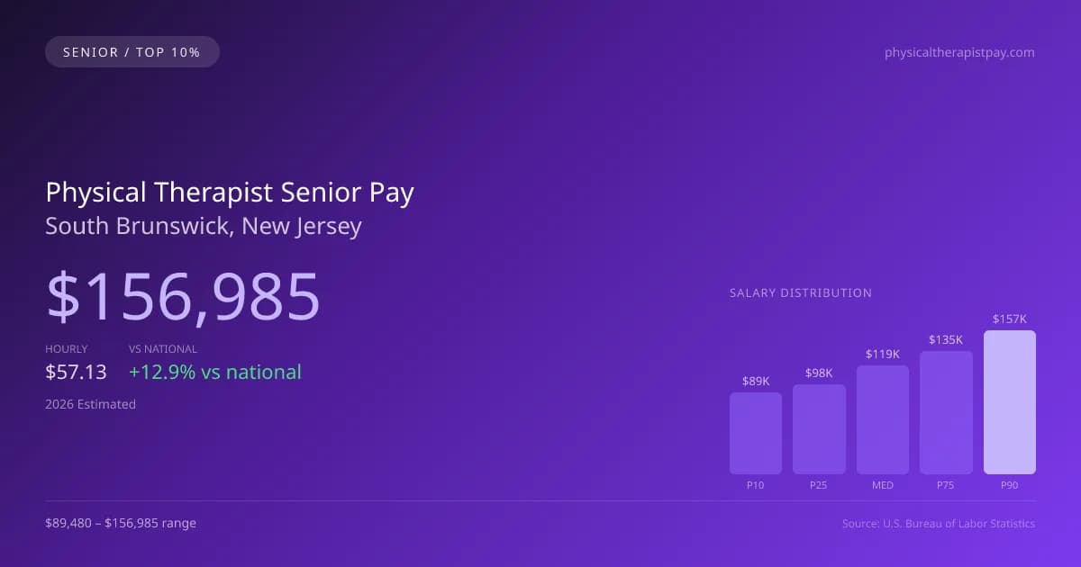 Physical Therapist Senior Salary in South Brunswick, NJ — 2026 est., based on 2025 BLS
