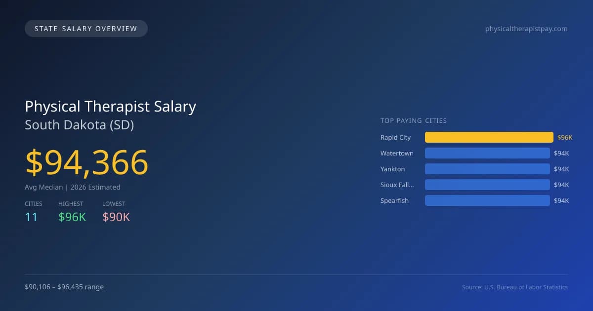 Physical Therapist Salary in South Dakota - 2025 BLS Data Infographic