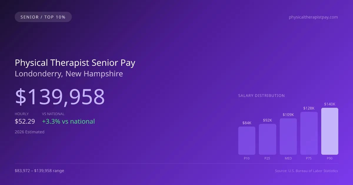 Physical Therapist Senior Salary in Londonderry, NH — 2026 est., based on 2025 BLS